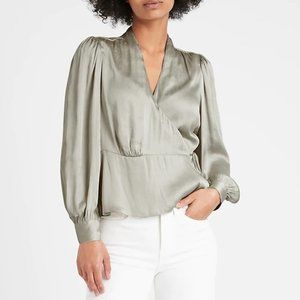Banana Republic Soft Satin Wrap Top